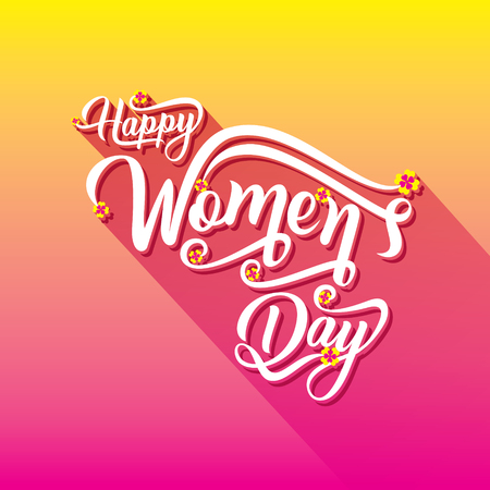 International Women's Day. Vector template with lettering design for card, posterのイラスト素材