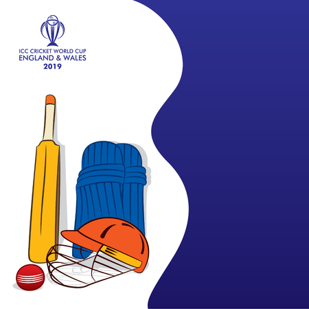 illustration of cricket sports item poster designのイラスト素材