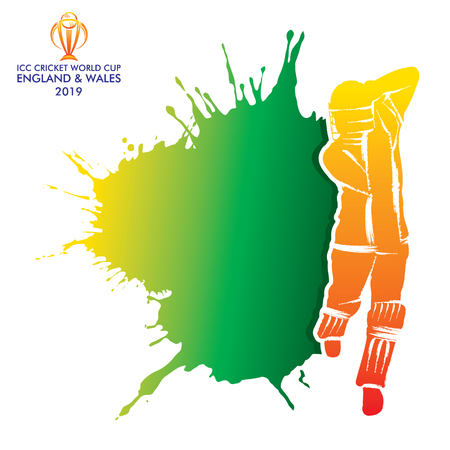 illustration of batsman playing cricket sports poster designのイラスト素材
