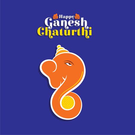 illustration of Ganesh Chaturthi festival of india banner concept designのイラスト素材