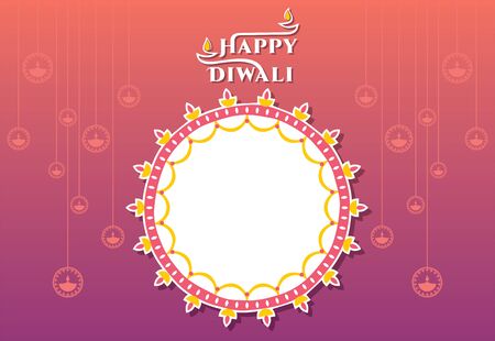 Diwali festival of light in india. creative diwali greeting card design. Vector illustrationのイラスト素材