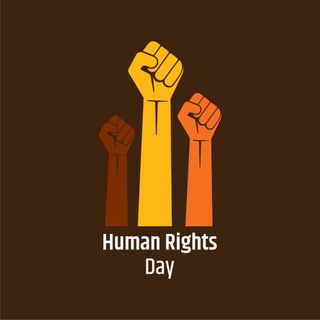 Vector illustration of International Human Rights Day, fist hand background designのイラスト素材