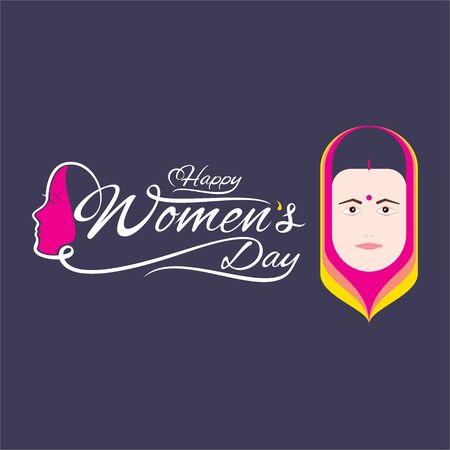 Happy International women's day greeting card design, abstract women designのイラスト素材