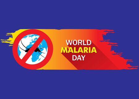 world malaria day concept illustration poster designのイラスト素材