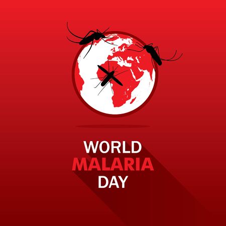 world malaria day concept illustration poster designのイラスト素材