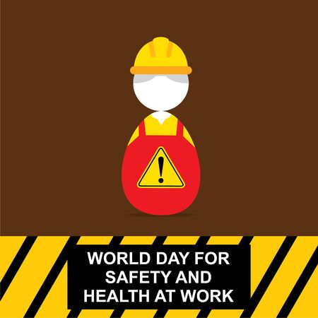 World Day for Safety and Health at Work Vector Illustration poster designのイラスト素材
