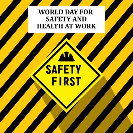 World Day for Safety and Health at Work Vector Illustration poster designのイラスト素材
