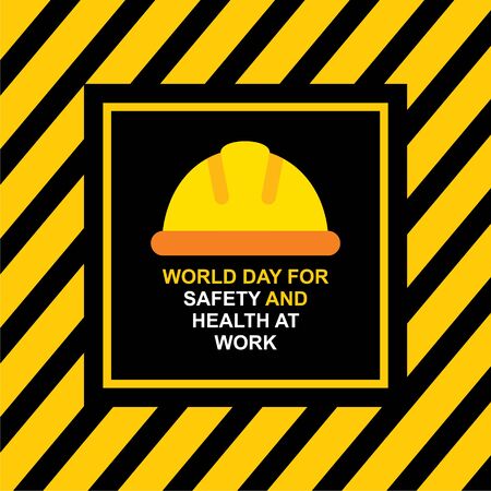 World Day for Safety and Health at Work Vector Illustration poster designのイラスト素材