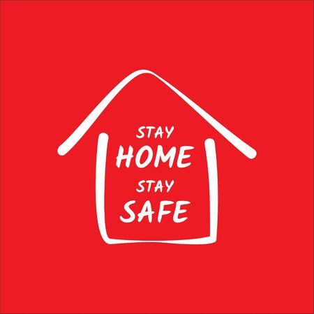 Stay home stay safe concept poster design vector illustrationのイラスト素材