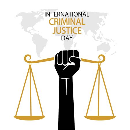 vector illustration of international criminal justice day poster or banner designのイラスト素材