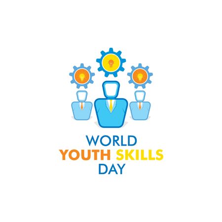 vector illustration of world youth skills day poster or banner designのイラスト素材