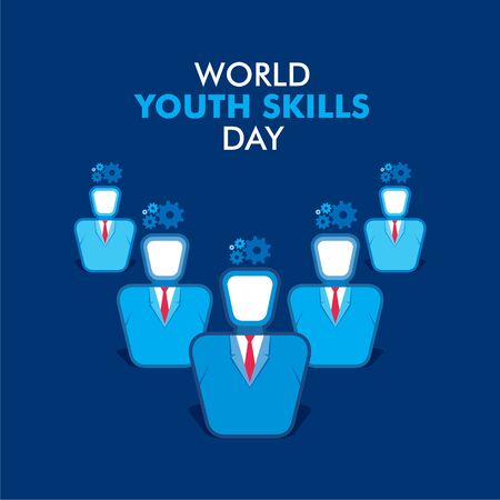 vector illustration of world youth skills day poster or banner designのイラスト素材