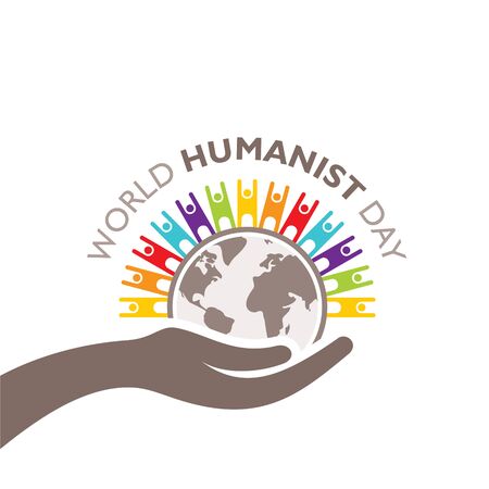 creative vector illustration of world humanist day posterのイラスト素材