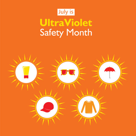 ultra violet safety month celebration poster designのイラスト素材