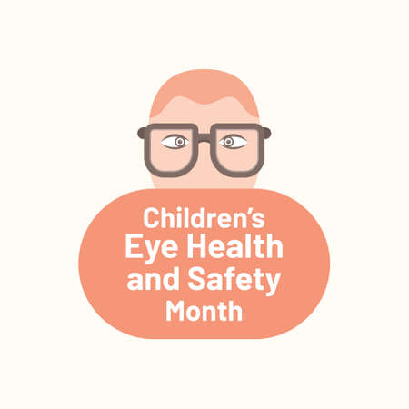 august is children's eye health and safety month awareness poster designのイラスト素材