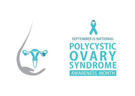 vector illustration of Polycystic Ovary Syndrome Awareness Month poster design.のイラスト素材