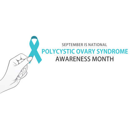vector illustration of Polycystic Ovary Syndrome Awareness Month poster design.のイラスト素材