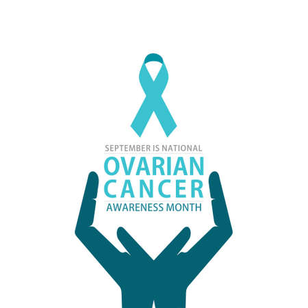 vector illustration of ovarian cancer awareness month poster designのイラスト素材