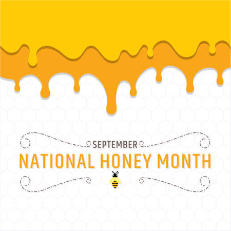 vector illustration of national honey month poster designのイラスト素材