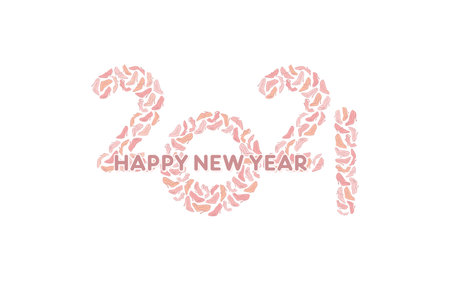 vector illustration of Happy new year 2021 greeting card design, with ladies footwear conceptのイラスト素材