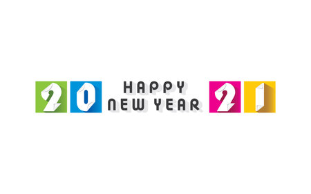vector illustration of happy new year 2021 poster designのイラスト素材