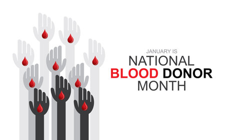 vector illustration of National blood donor month concept poster designのイラスト素材