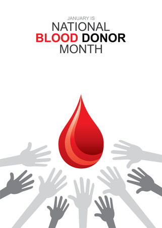 vector illustration of National blood donor month concept poster designのイラスト素材