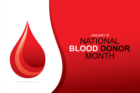 vector illustration of National blood donor month concept poster designのイラスト素材