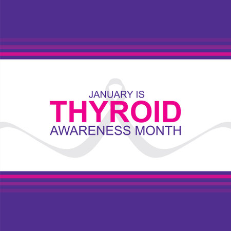 vector illustration January is thyroid awareness month concept designのイラスト素材