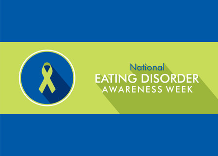 vector illustration of national eating disorder awareness week concept designのイラスト素材