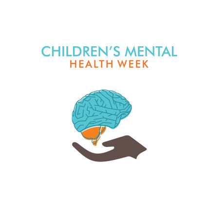 vector illustration of children's mental health week poster designのイラスト素材