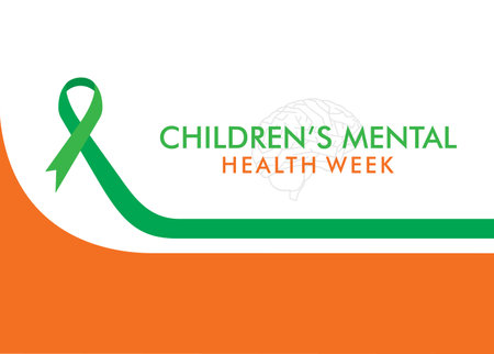 vector illustration of children's mental health week poster designのイラスト素材