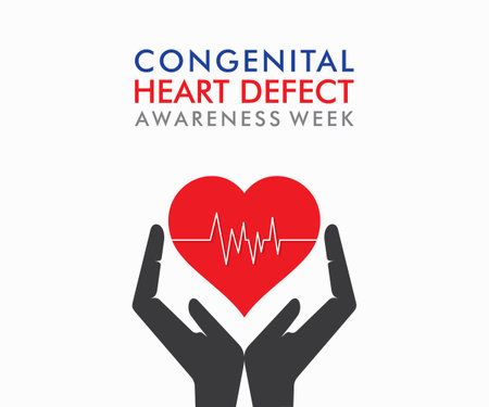 vector illustration of congenital heart defect awareness week designのイラスト素材