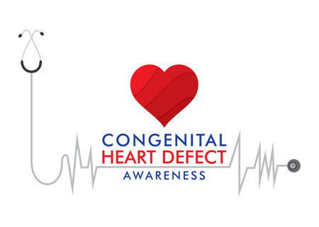 vector illustration of congenital heart defect awareness week designのイラスト素材