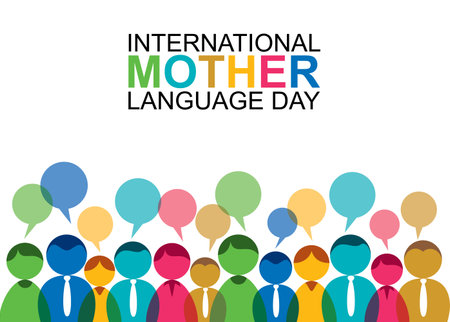 vector illustration of international mother language day concept designのイラスト素材