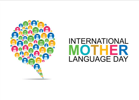 vector illustration of international mother language day concept designのイラスト素材