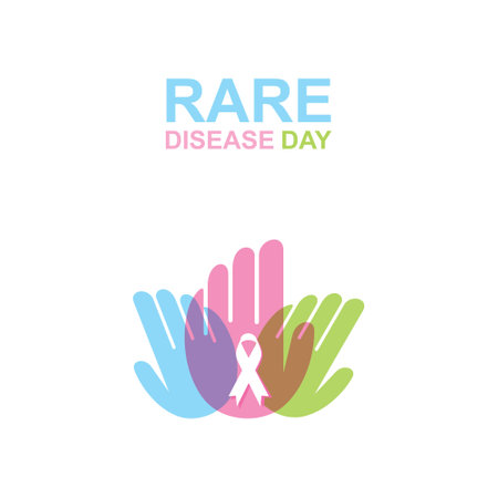 vector illustration of rare disease day poster designのイラスト素材