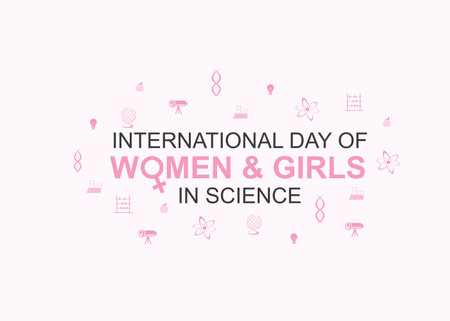 vector illustration of international day of women and girls in scienceのイラスト素材