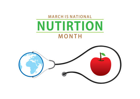 vector illustration of national nutrition month concept designのイラスト素材