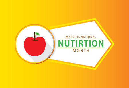 vector illustration of national nutrition month concept designのイラスト素材