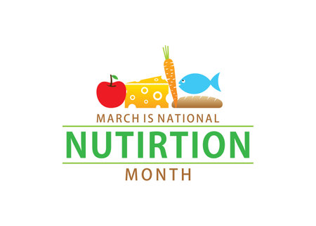 vector illustration of national nutrition month concept designのイラスト素材
