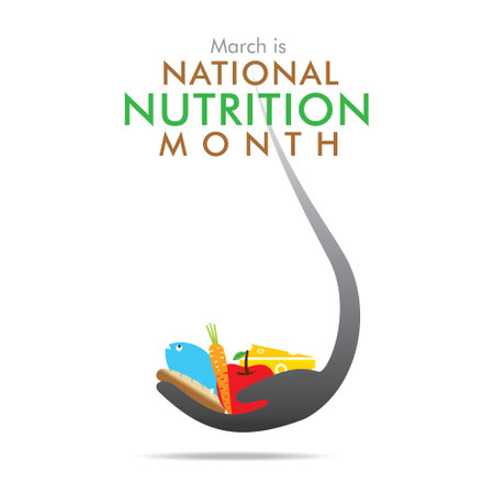 vector illustration of national nutrition month concept designのイラスト素材