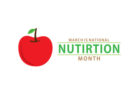 vector illustration of national nutrition month concept designのイラスト素材