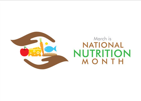 vector illustration of national nutrition month concept designのイラスト素材