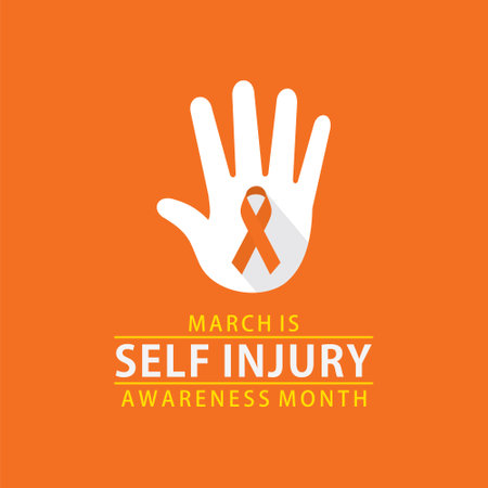 vector illustration of self injury awareness month concept design.のイラスト素材
