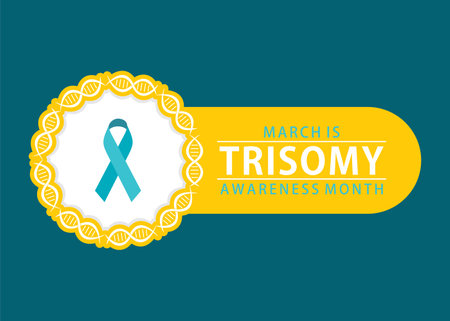 vector illustration of march is trisomy awareness month theme designのイラスト素材