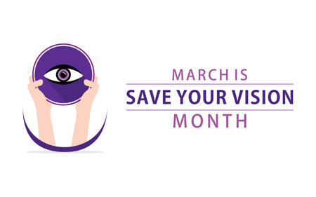 vector illustration of march is save your vision month theme designのイラスト素材