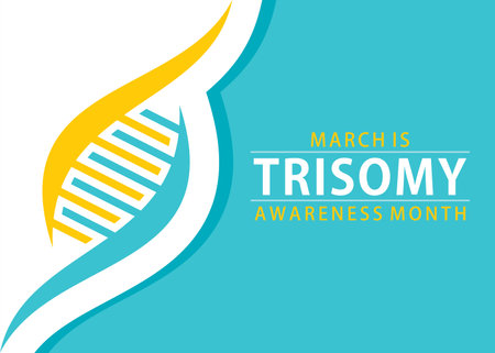 vector illustration of march is trisomy awareness month theme designのイラスト素材