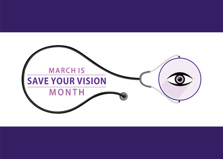vector illustration of march is save your vision month theme designのイラスト素材