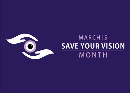 vector illustration of march is save your vision month theme designのイラスト素材